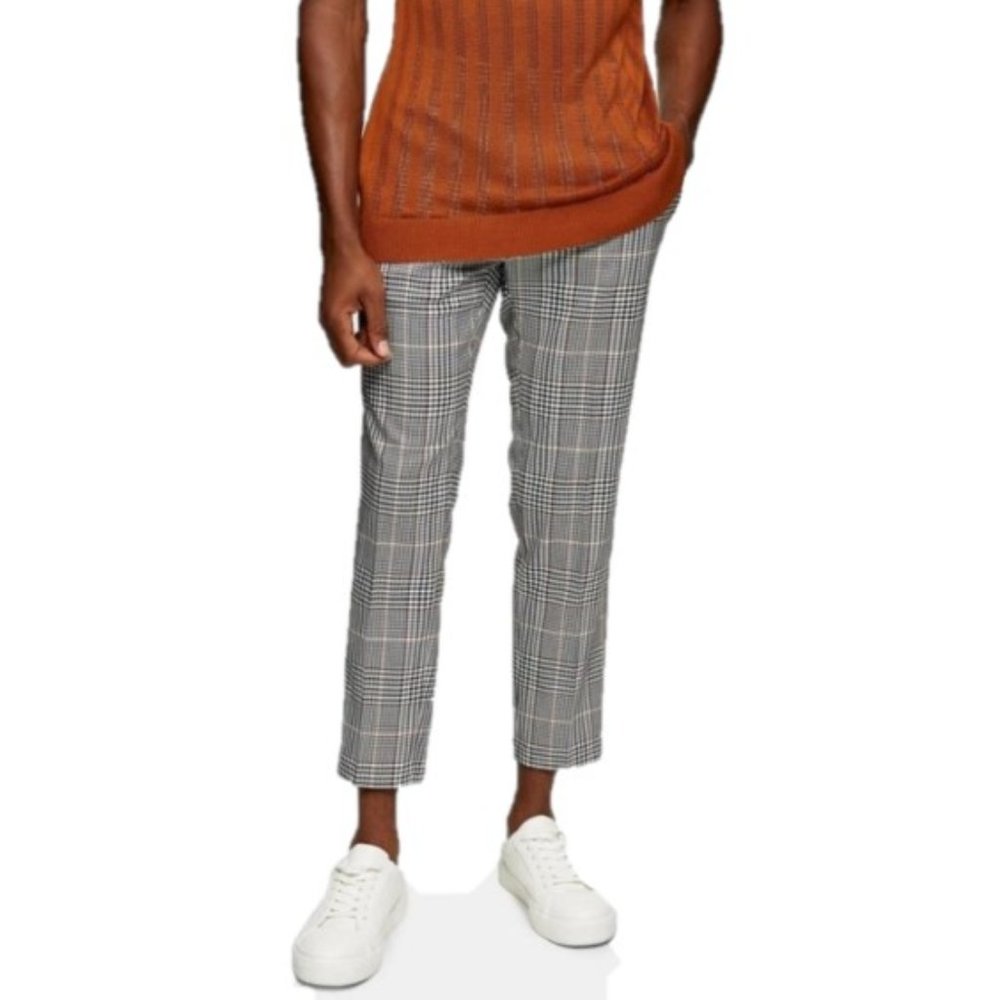 TOPMAN Brown Check Skinny Trousers NWOT size 30 - 07/24